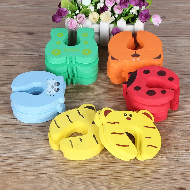 5Pcs/Set Cartoon Animal Foam Door Stopper Baby Finger Protect Door Holder Safety Locks Security Guard Door Knob Wall Protection