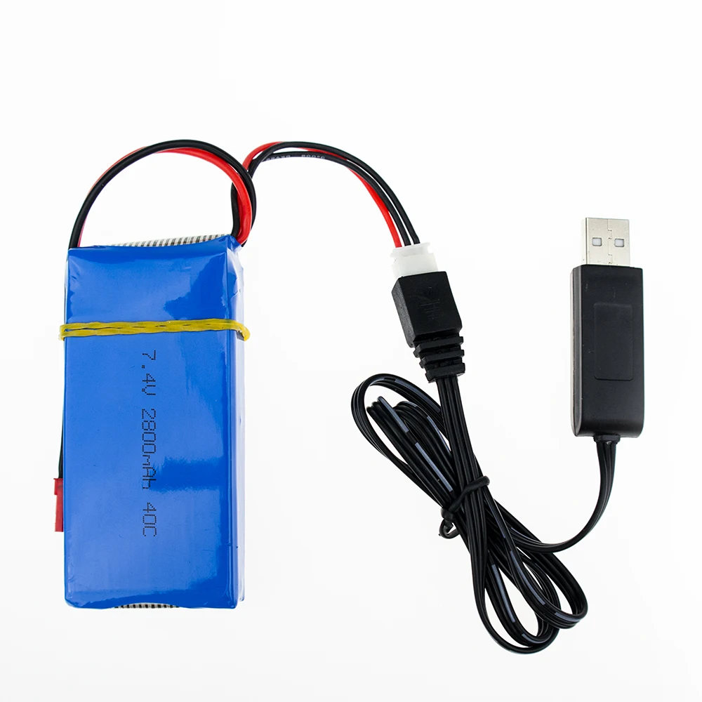 7.4 В 2800 мАч липо 2 S батареи 3 шт. и USB устройство для WLtoys V262 V333 V323 V666 вертолет Quadcopter