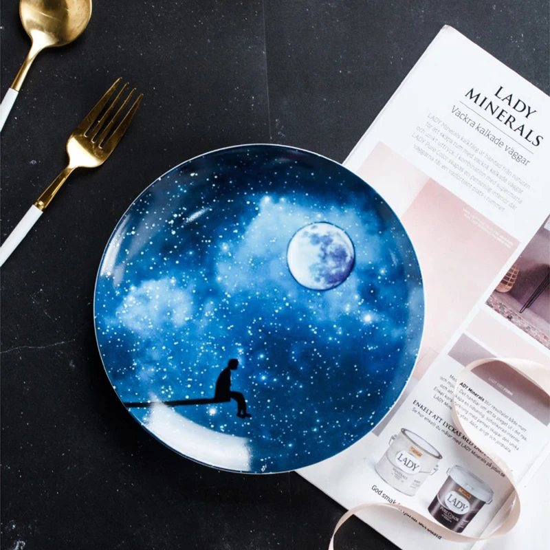 1 шт. тарелка для десерта в европейском стиле фарфоровая посуда керамическая