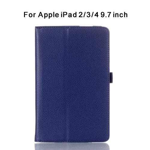 For iPad 234-Dblue Стенд кожаный чехол для iPad Air 1 4 3 2/iPad Air 1 2 3 /i Pad 9,7/Pro 10,5 раза смарт кожаный чехол из ПУ кожи для iPad1 A1337 A1395 чехол - Цвет: For iPad 234-Dblue