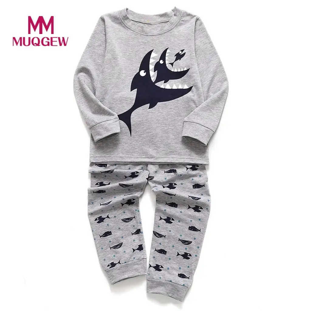 MUQGEW/Детские хлопковые пижамы из 2 предметов для мальчиков и девочек Верхняя часть