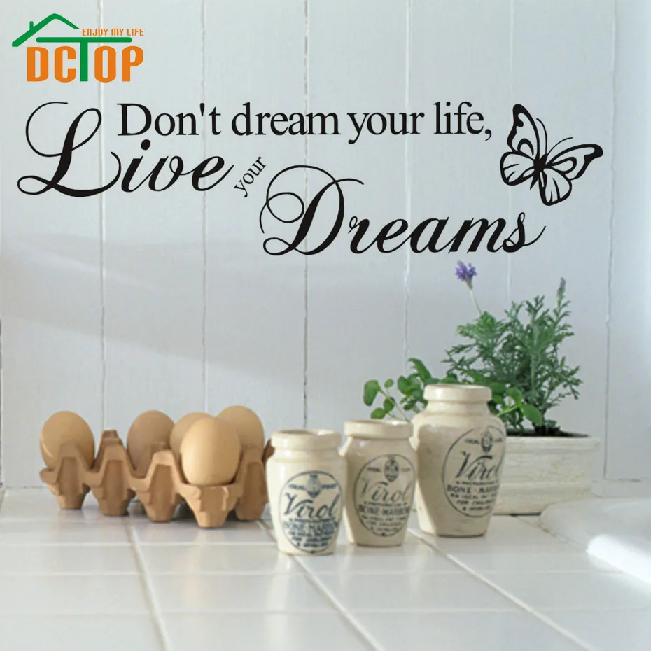Не мечтать о своей жизни записанные слова мотивационные наклейки на стену