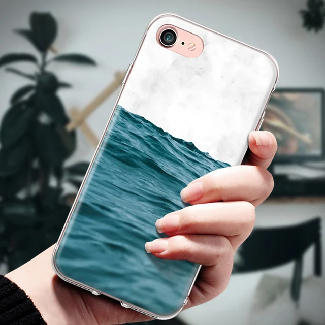 Силиконовый чехол для iPhone 4 4S 5 5S SE 6 6S 7 8 Plus X XR XS Max из ТПУ с защитой от солнца пляжа