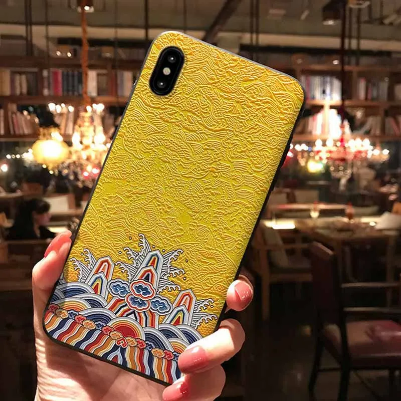JIBAN ретро дворец дракона скраб 3d окрашены тиснением чехол для XiaoMi 9 8se Mix2 Mix2s 6x samsung