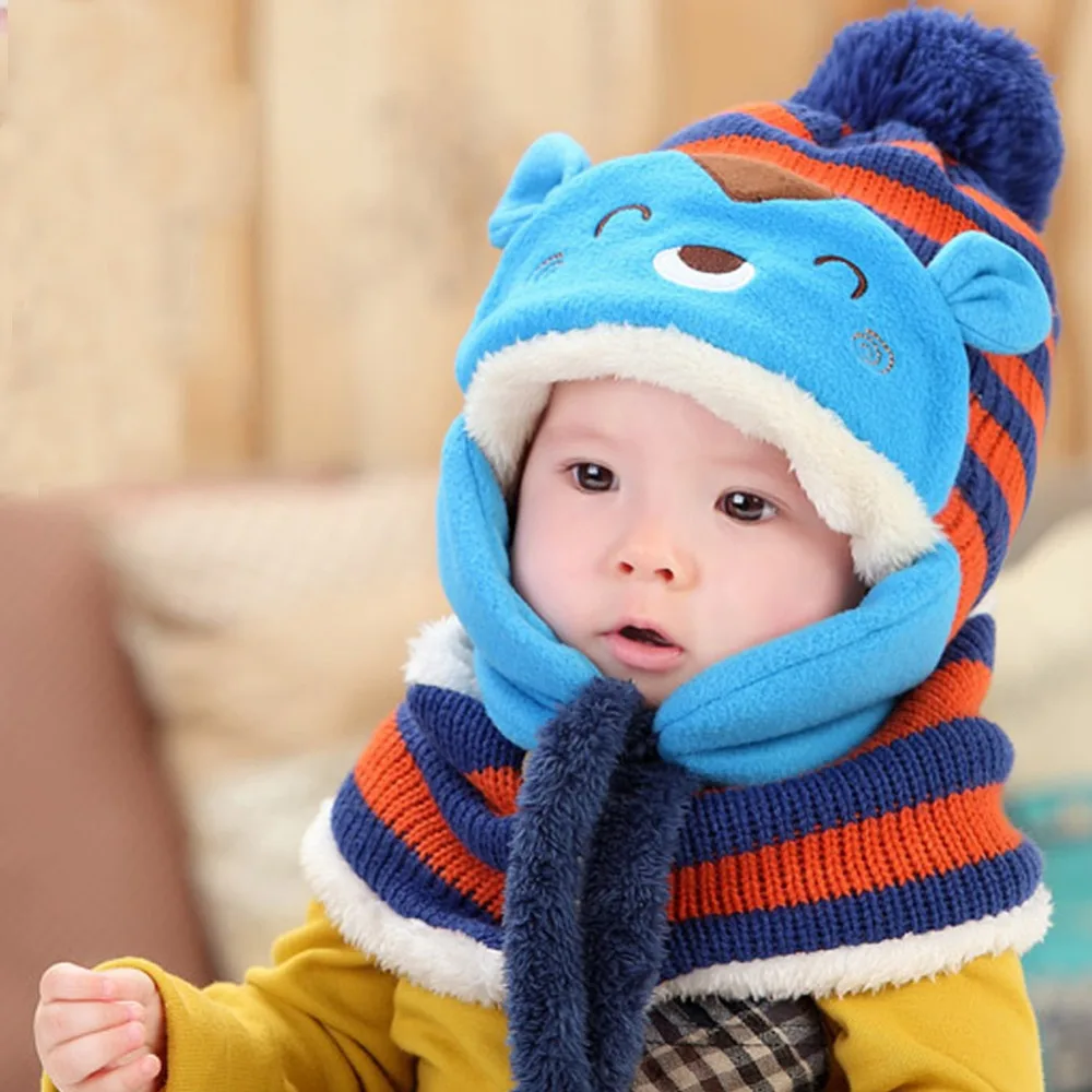 2018 Детская мода осень Шапки защита ушей белка шар меха зимняя теплая Кепка бини