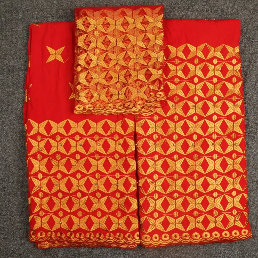 2018(2+2.5+2.5yards/set) high quality African cotton lace fabric set with delicate embroidery for making attractive dress AHL006 | Дом и сад