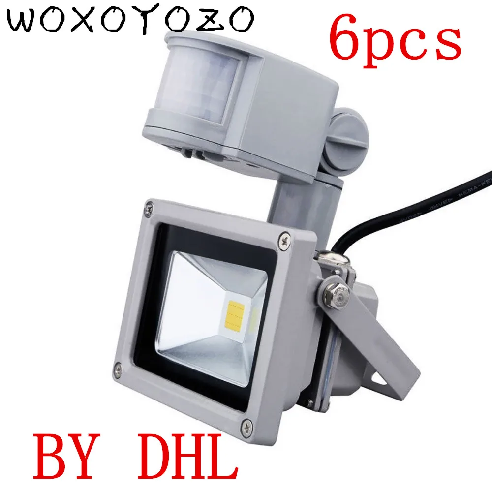 

BY DHL led flood light lamp 50W PIR Motion detective Sensor 110-260V 10W 20W 30W floodlight outside lights Garden WallLamp
