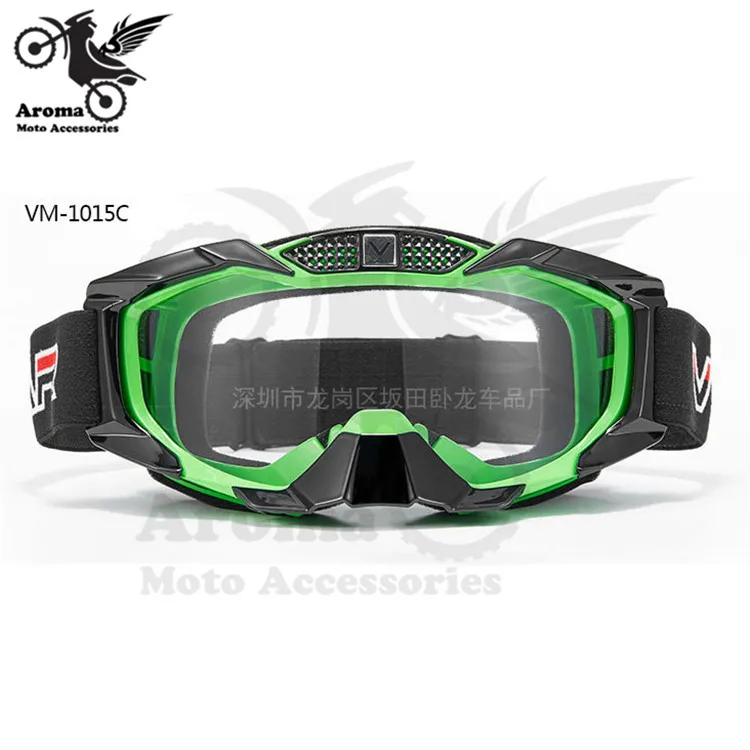 Красочные прозрачные линзы moto rbike защита глаз универсальные moto dirt pit bike внедорожные гонки rcycle очки для мотокросса - Цвет: Зеленый