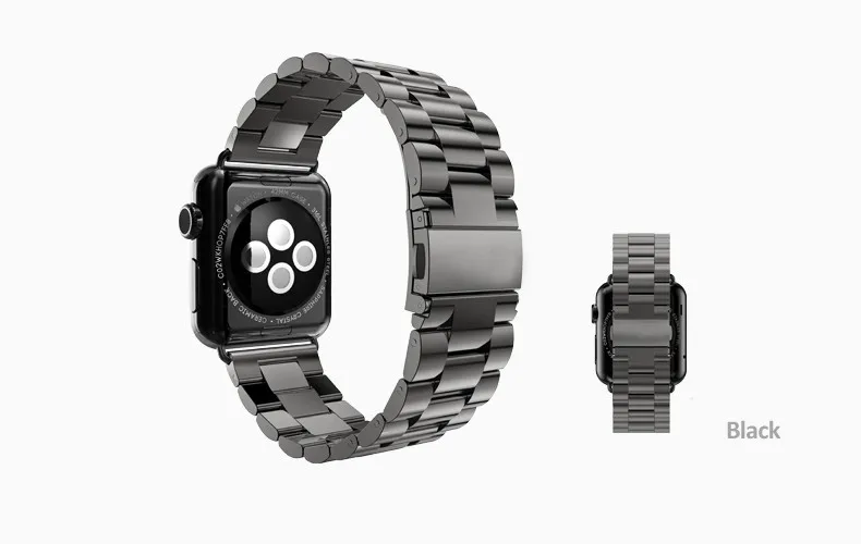Ремешок из нержавеющей стали с тремя звеньями для Apple Watch, ремешок с покрытием Apple Watch, защитный чехол для Apple Watch Series 3 2 1