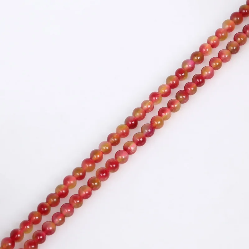 Новые натуральные камни розово-зеленые малазийские россыпью окрашенные бусины 4