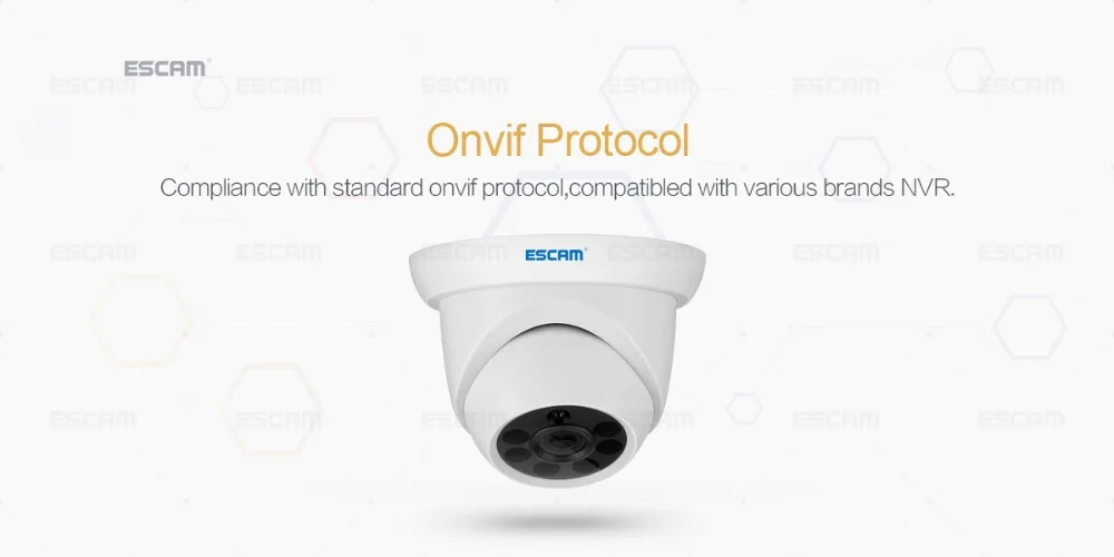 ESCAM QH001 ONVIF H.265 1080P P2P ИК купольная ip-камера с функцией интеллектуального анализа функция определения площади и количества объектов Поддержка день/ночь