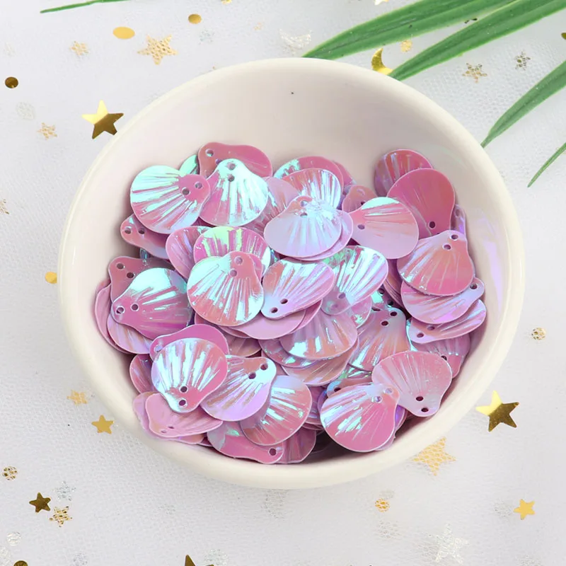 ISequins 200 шт 13 мм Sea Shell Форма пайетками DIY Швейные Украшение изделий Свадебный корабль, Для женщин ткань аксессуары