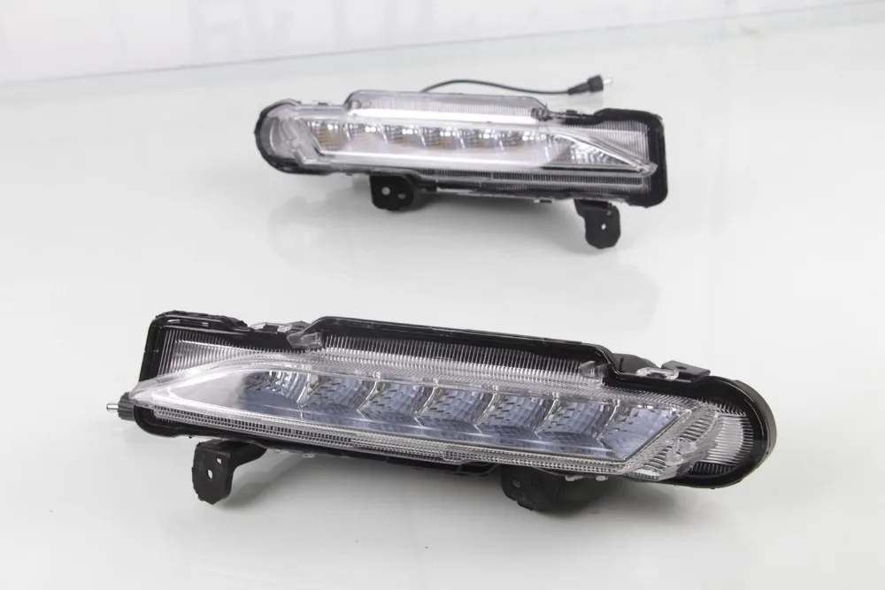 CSCSNL 1 Set 12V ABS Car LED DRL Daytime Running Lights Daylight With Turn Yellow Signal For Toyota Yaris 2017 2018 2019 | Автомобили и