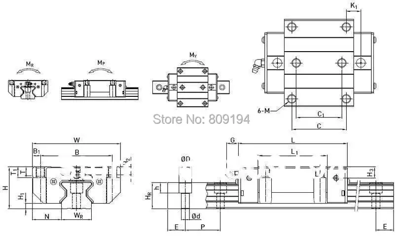 HIWIN HGW20C линейная направляющая блок | Обустройство дома
