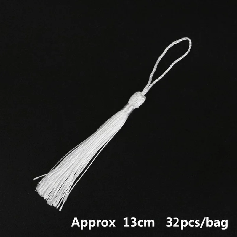white 32 шт. 13 см длинные хлопчатобумажные шелковые кисточки для сережек ювелирные изделия шелковые кисточки бахрома для штор декоративные аксессуары Diy принадлежности - Цвет: white