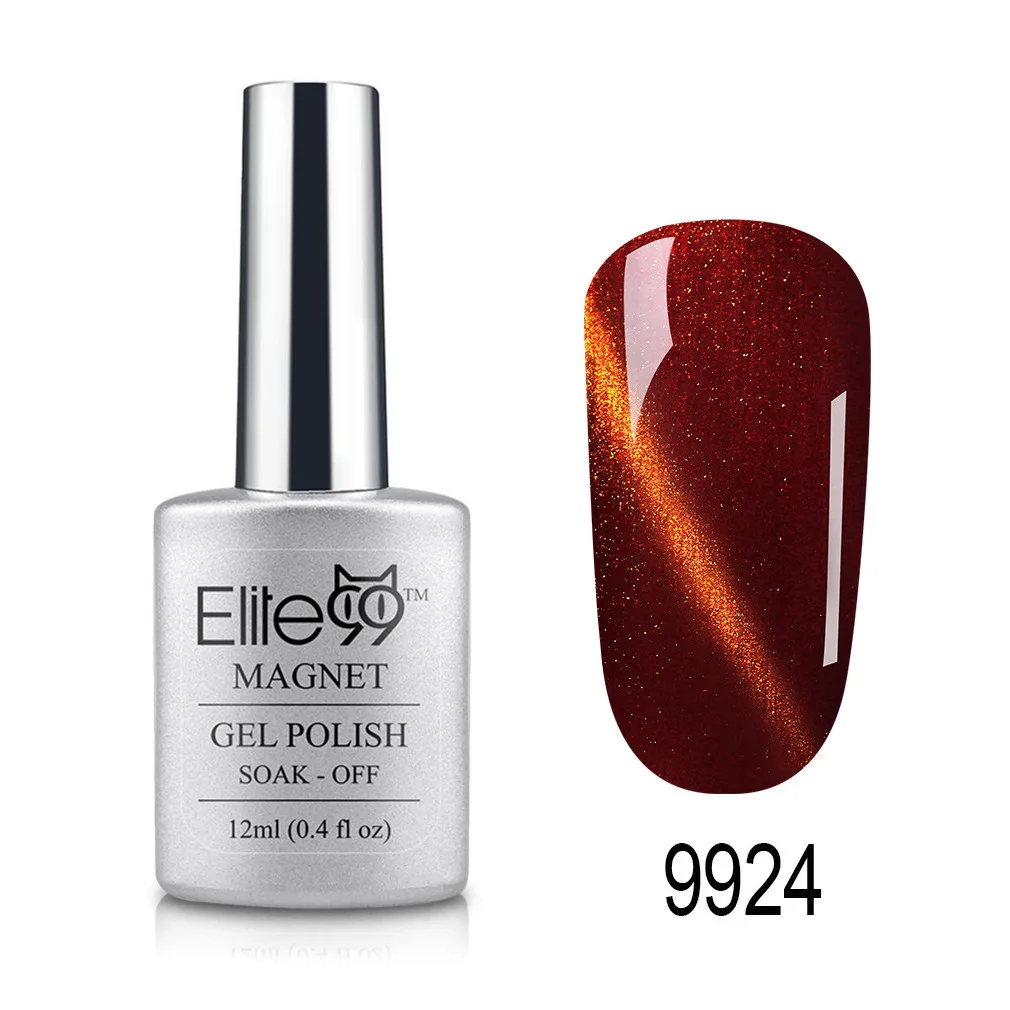 9924 Elite99 12ml Cat Eye Gel Nail Polish Soak Off Magnetic UV Gel Varnish Nail Art Manicure Gel Semi Permanent 3D Effect Gel Lacquer - Цвет: 9924