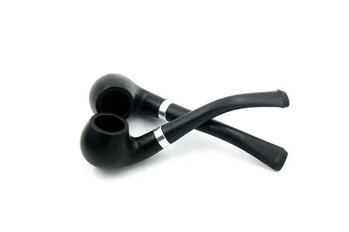 

5pcs/lot 110mm black small herb leaf smoking pipe mini bent portable tobacco pipes with package Jamaica Rasta smoking gift cheap