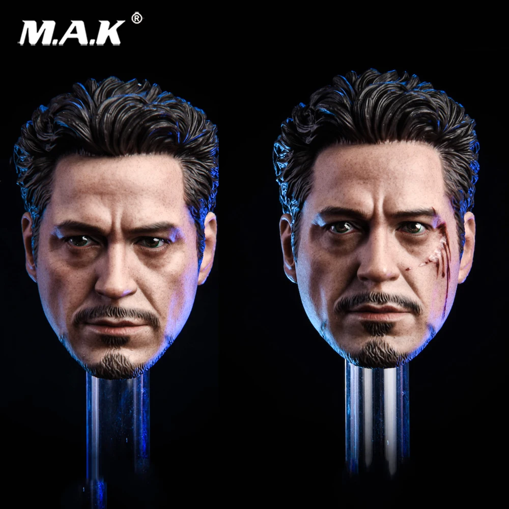 MK5 2,0 Tony Headplay 1/6 масштаб Мстители Железный человек голова Тони лепить гоночный костюм голова резьба модель подходит 1" мужская фигура тела