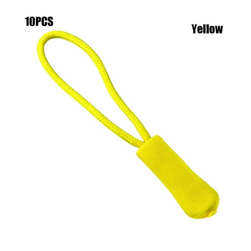 Yellow 10 шт., сменный зажим на застежке-молнии, фиксатор на молнии с сломанной пряжкой, дорожная сумка, чемодан, палатка, рюкзак, конец, подходит для веревочной бирки - Цвет: Yellow