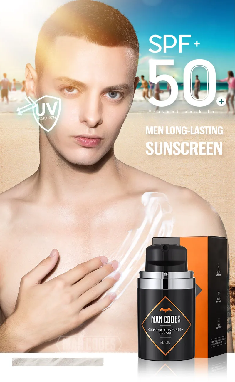 50 г мужской крем для лица солнцезащитный крем Защита от солнца SPF 50+ изоляция УФ солнцезащитный крем Антивозрастной контроль масла увлажняющий солнцезащитный крем