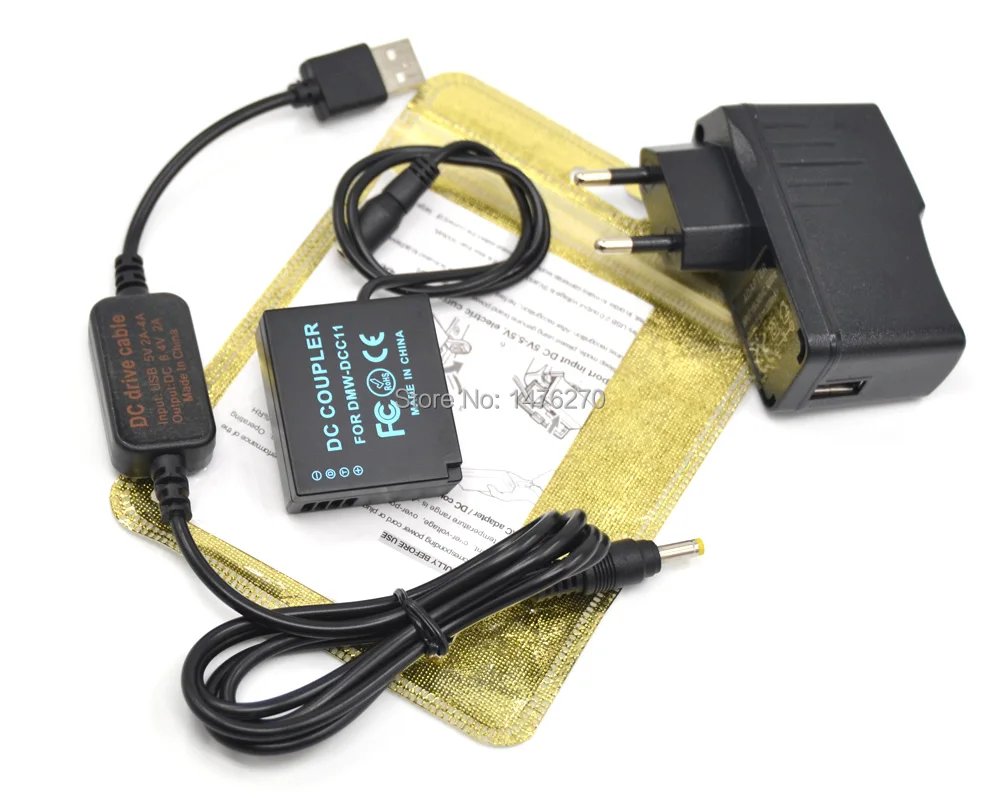 DMW-DCC11 BLG10 BLE9 пустышка батарея+ мобильный Банк питания кабель+ USB адаптер для Lumix GF5 GF6 GX80 GX85 GX86CGK GX7 Mark II ZS60 TZ85