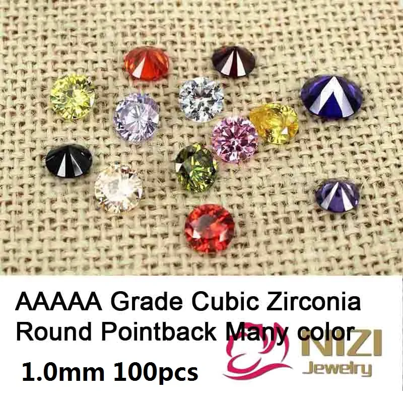 

1,0 мм 100 шт ааааа класса кубического циркония бусины Круглые камни принадлежности для ювелирных изделий Аксессуары для дизайна ногтей DIY укр...