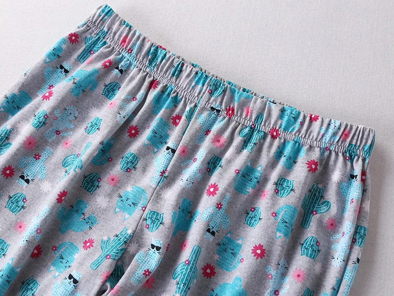 Hello Летняя женская пижама с принтом вязаный хлопковый черный пижамный комплект