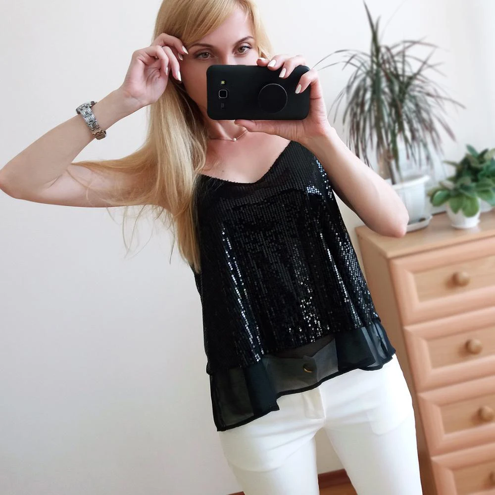 Сексуальная Женская майка, расшитая блестками, Camisoles Paillette Tee, Женская майка, жилет на тонких бретельках, Клубная одежда, женские летние майки, блузка