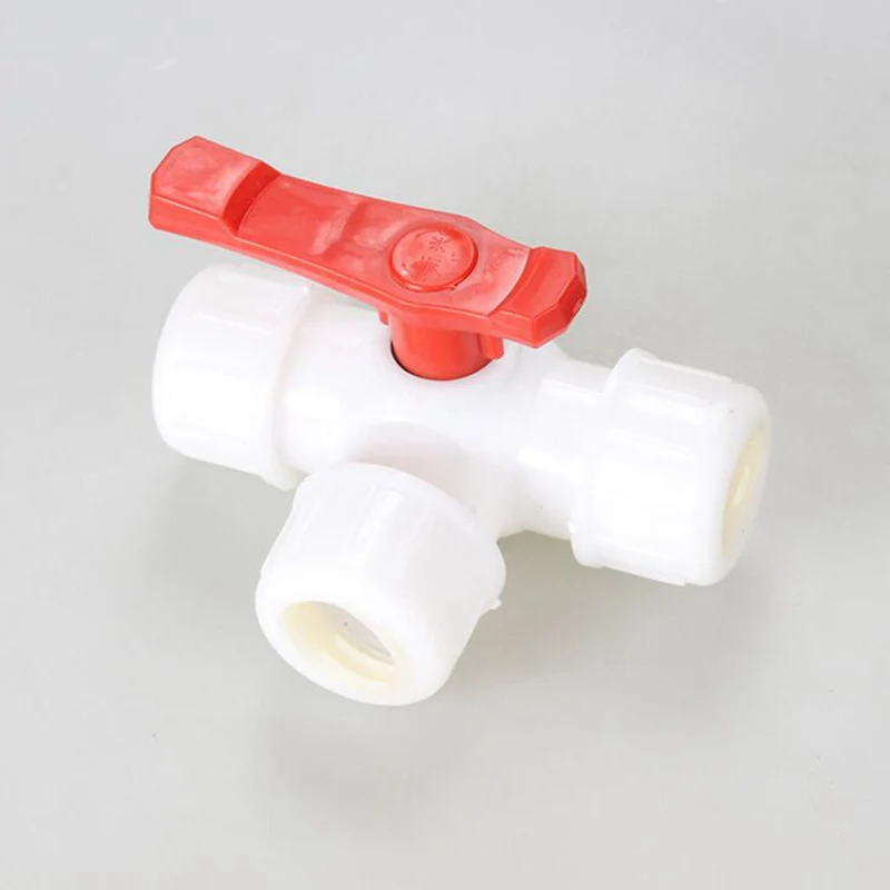 Клапан тройник белого цвета внутренний диаметр 20 мм и 25 высокое качество красный