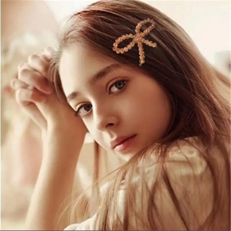 Женские блестящие прямоугольные хрустальные бусины жемчужные заколки для волос