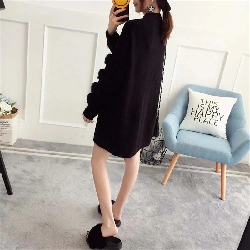 Женский дизайнерский Рождественский свитер из натурального кроличьего меха