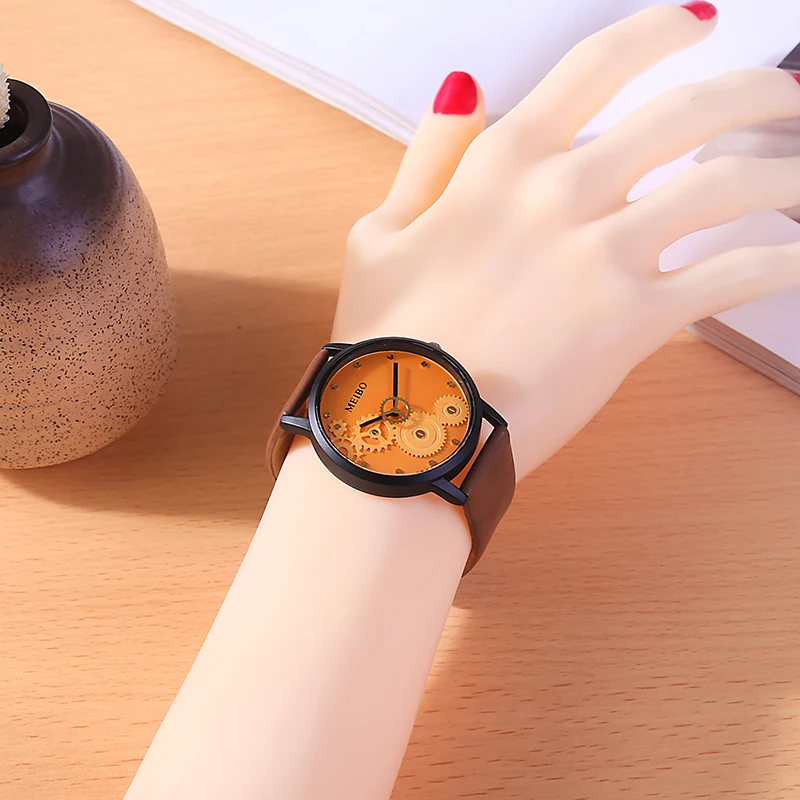 Простые часы женские кварцевые наручные кожаные браслеты модные простой