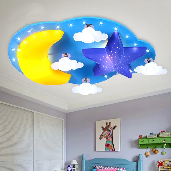 

LED children's room bedroom ceiling lamp personality minimalist lamp cartoon star moon baby boy girl room ceiling light