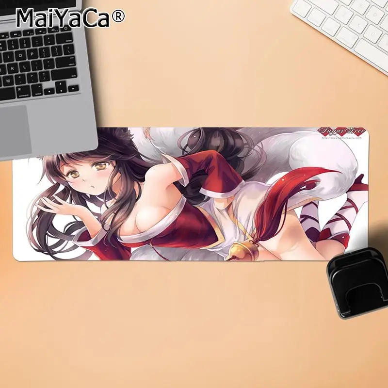 LockEdge 30X90cm MaiYaCa Новое поступление сексуальные Ahri League Of Legends коврики для мыши Компьютерные Аниме Коврик для мыши и ноутбука резиновая мышь прочный Настольный коврик для мыши - Цвет: LockEdge 30X90cm