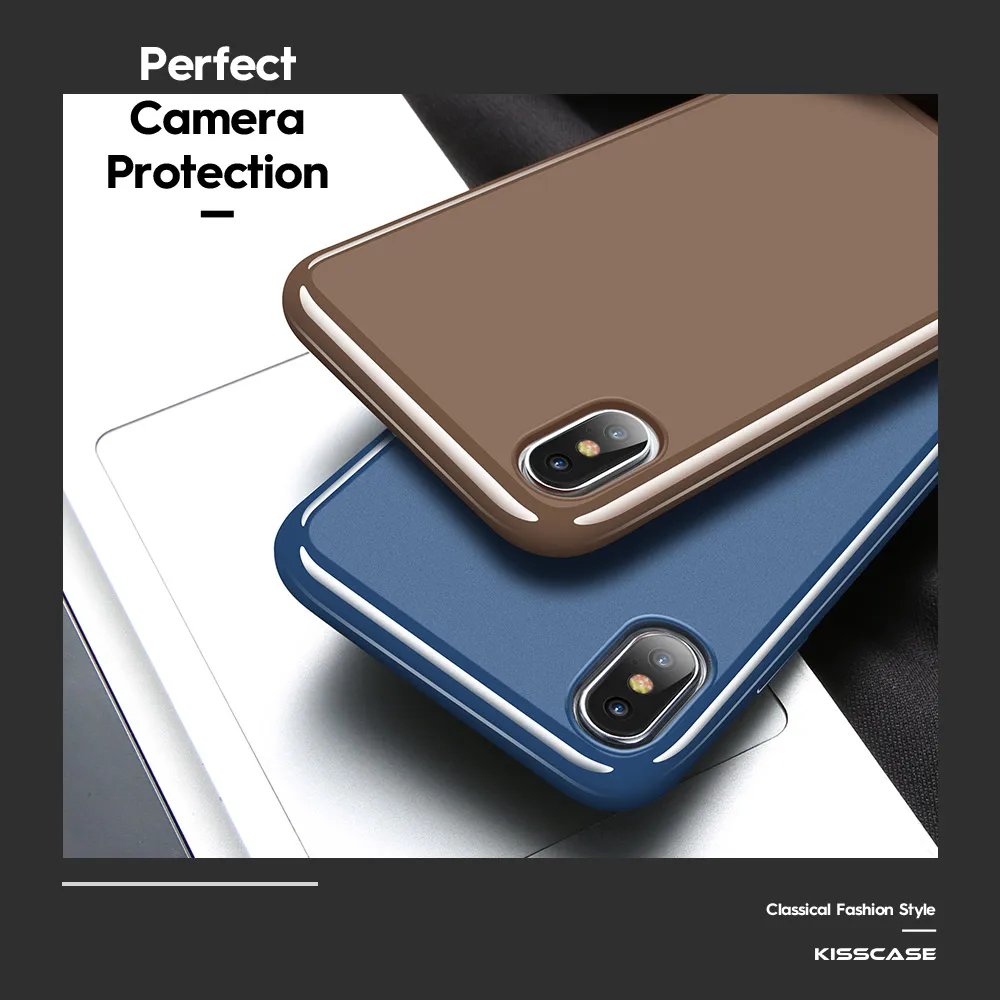 KISSCASE Мягкий ТПУ чехол для телефона iPhone 7 8 XS MAX XR 6S X карамельный цвет