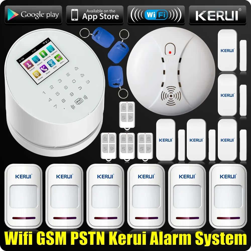Беспроводная система охранной сигнализации KERUI WiFi GSM PSTN для дома магазина офиса с