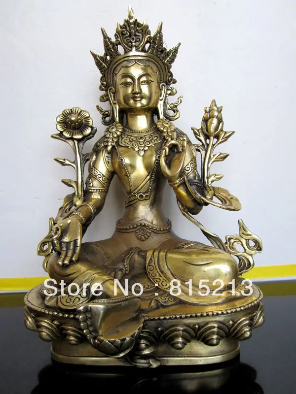 

wang 000119 Tibetan bronze green tara buddha statue 28cm