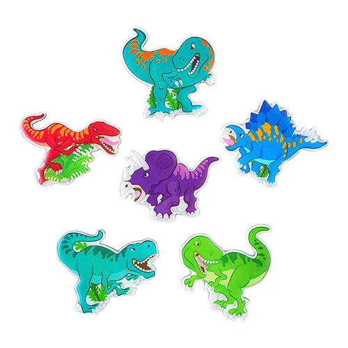 Multicolor Стикер 6 шт 3D мультфильм Динозавр магнит на холодильник для кухонных шкафчиков несколько цветов 2019new - Цвет: Multicolor
