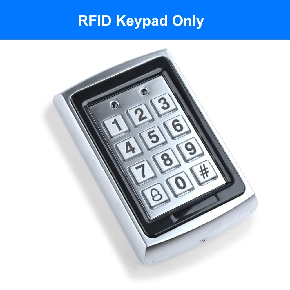 RFID Keypad ONLY RFID металлическая клавиатура контроля доступа Водонепроницаемая непромокаемая крышка открытый Открыватель двери электронная система блокировки 10 шт. EM4100 брелки - Цвет: RFID Keypad ONLY