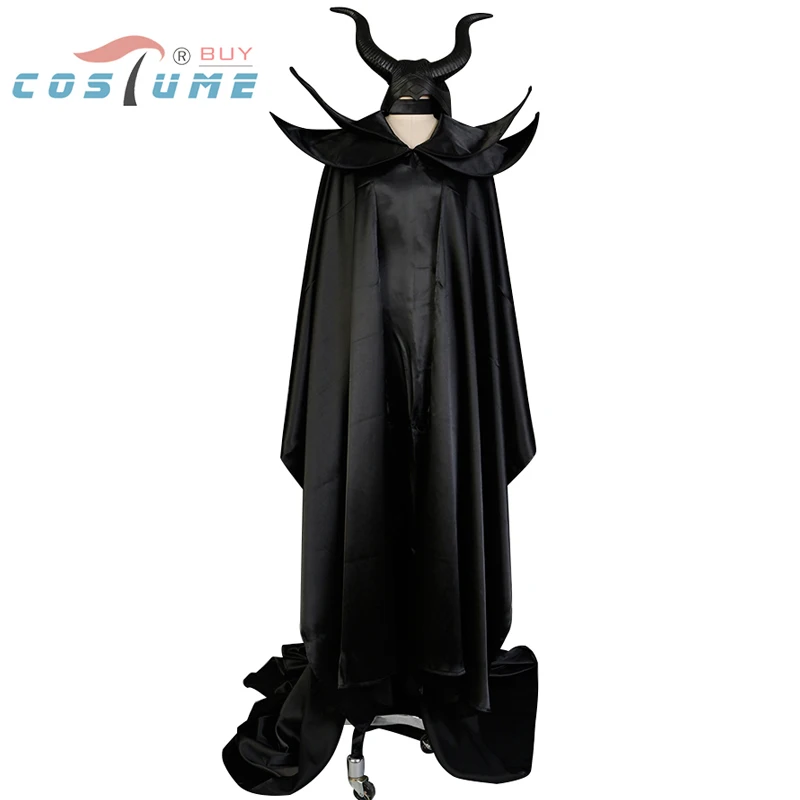MALEFICENT Movie Angelina Jolie косплей костюмы для женщин Униформа Черное длинное платье костюмы на Хэллоуин полный комплект