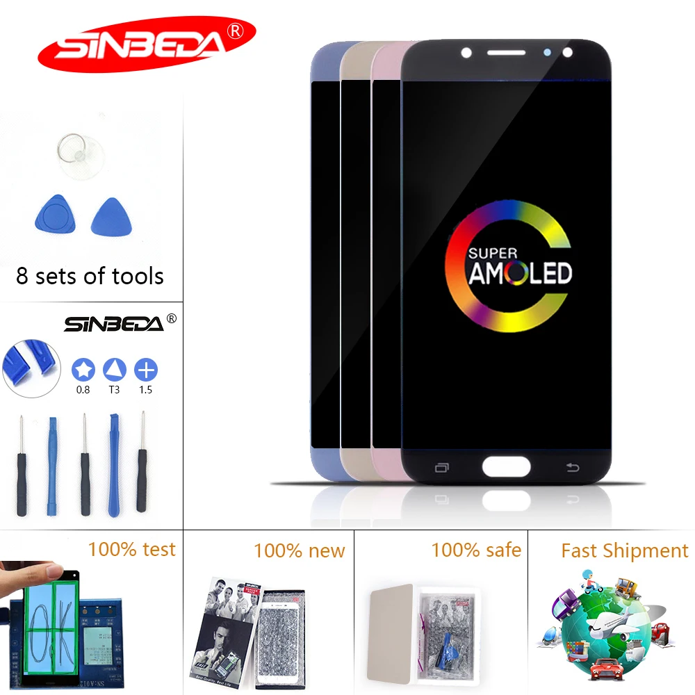 ЖК дисплей 5 Sinbeda для SAMSUNG J7 Pro 2017 с сенсорным экраном и дигитайзером J730F J730 J730G Samsung
