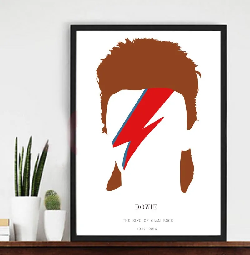 Новинка 2016 г. мемориальный рисунок Дэвида Боуи Ziggy Stardust минималистичный плакат