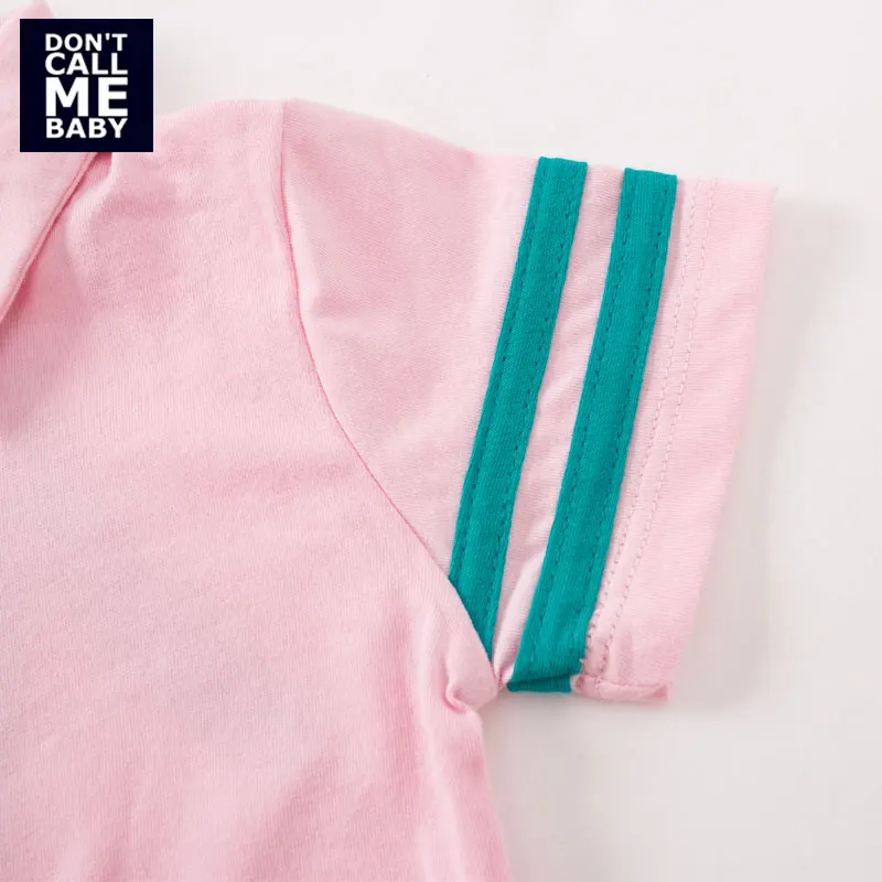 DON`T CALL ME BABY Girls Summer Pink Printed Pleated Dress Childre New Basic Striped Dresses Kids Cotton Sweet Mini 98206 | Детская