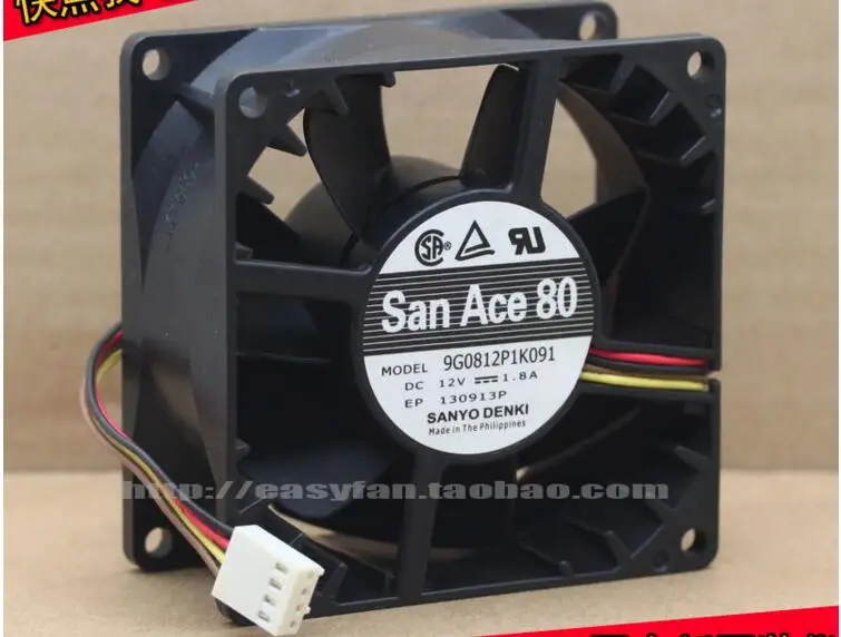 Вентилятор охлаждения сервера Sanyo Denki 9G0812PK1K091 DC 12V 1.8A 80x80x38 мм