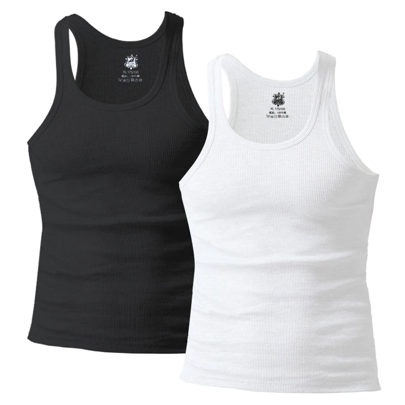 Майка мужская 2 шт./упак. хлопковая дышащая жилетка для бега Облегающая майка в