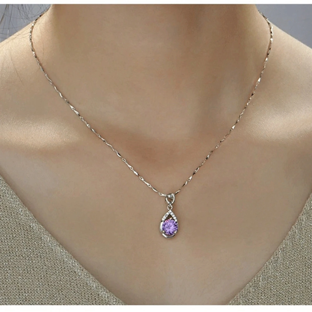 

Fashion 925 Sterling Silver Necklaces Sexy Waterdrop Jewelry For Women Real 925 Silver Pendant Necklaces Valentine's Day Gifts