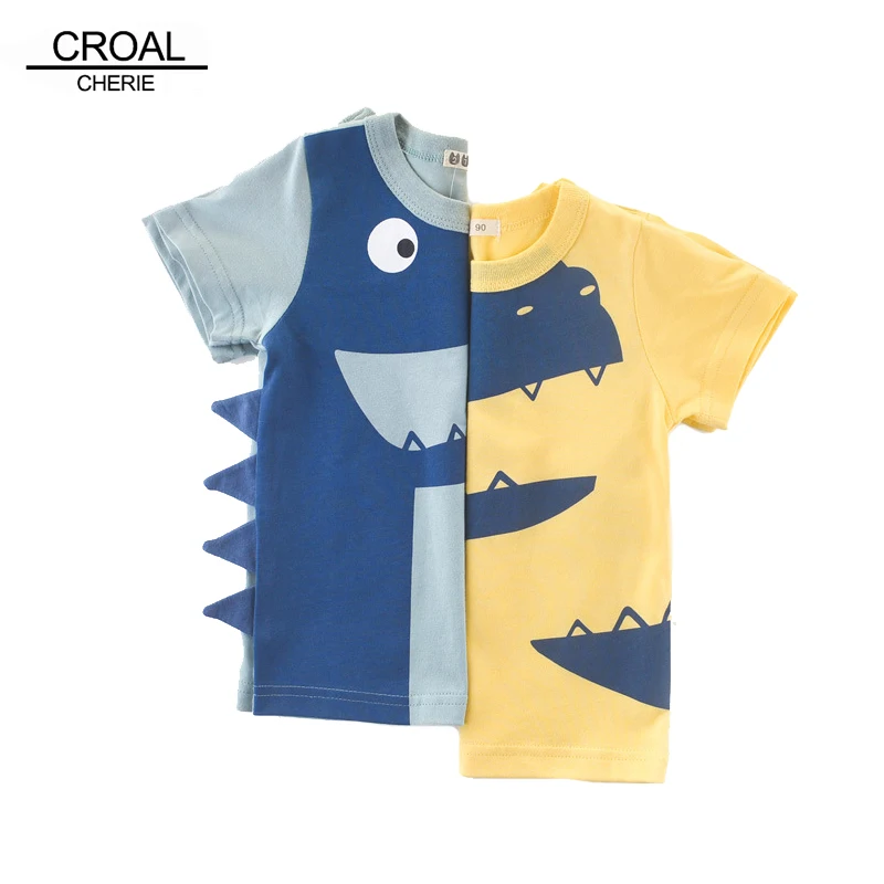 

CROAL CHERIE Boys Cartoon Dinosaur T Shirts Children Short Sleeve Summer T Shirts Boys Clothes Children Tees Baby Boy Top