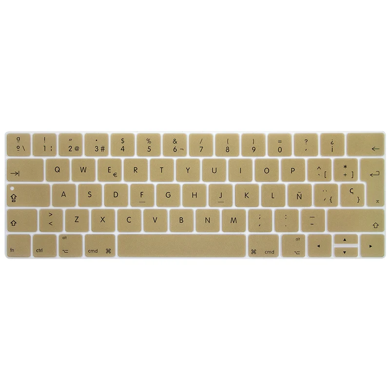 Золотой Испания ЕС-Ввод Клавиатура Обложка протектор для Macbook Pro13 15 с сенсорной панелью A1706/A1707/A1989/A1990 клавиатура защитная пленка - Цвет: Золотой