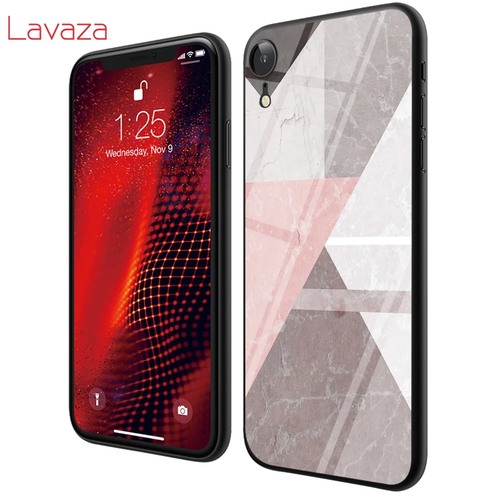 Lavaza гранит скраб камень закаленное стекло ТПУ чехол для iPhone 6 6S 7 8 Plus 5 5S SE XR X XS 11 Pro