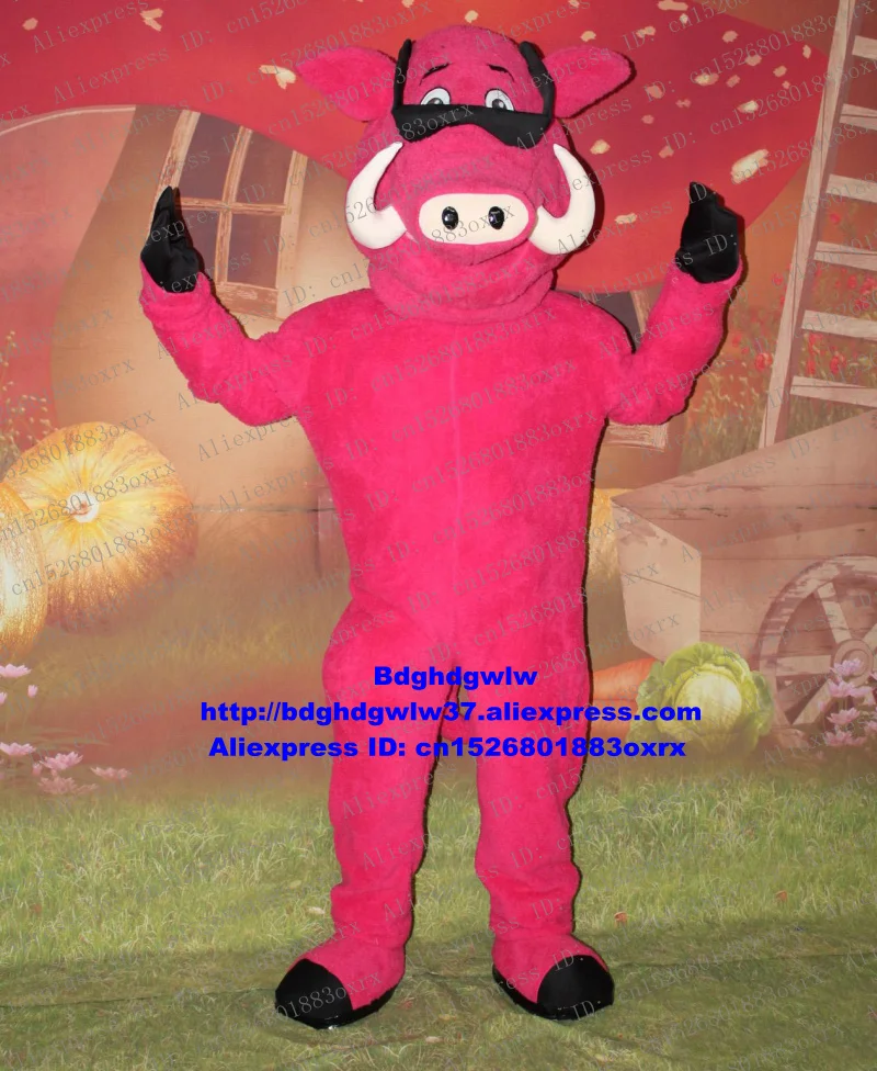 Костюм талисман Розовый мышечный кабан Sus Scrofa мультяшный персонаж для взрослых